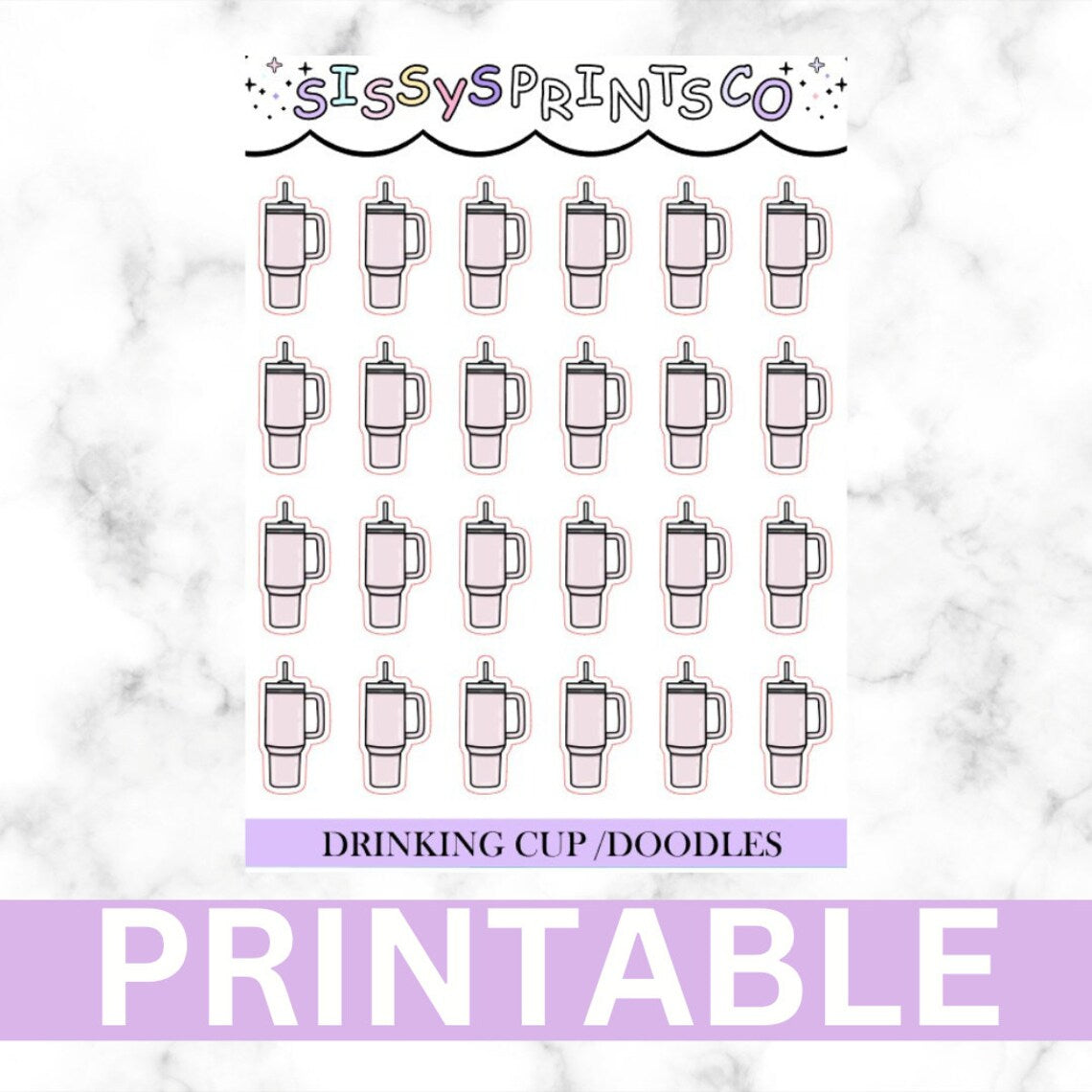 Drinking cup / printable doodles